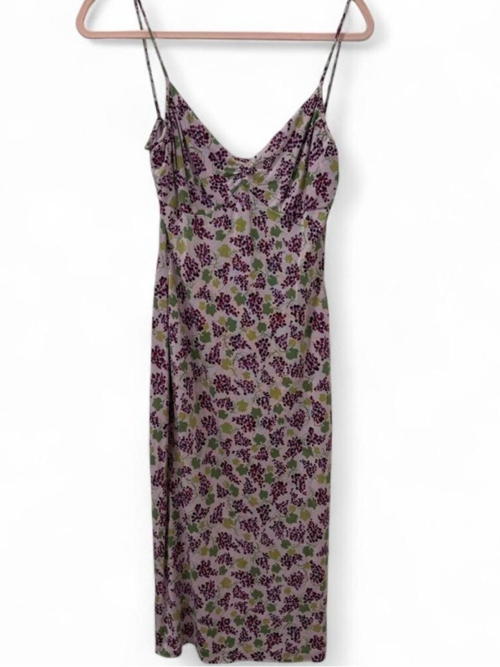 Diane Von Furstenberg Lavender Midi Dress with Purple Floral Print